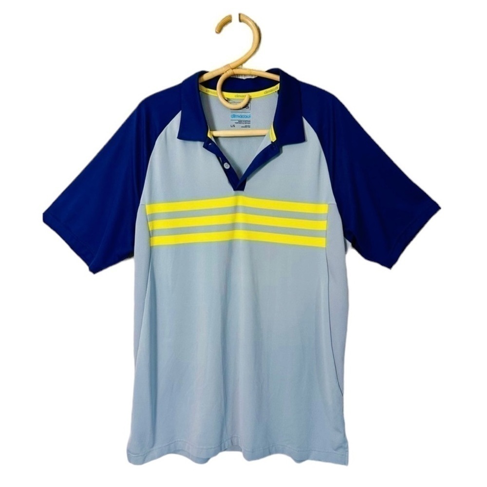 ADIDAS CLIMACOOL GOLF Shirt Size Large Breathable Mesh Lightweight Sports - Picture 2 of 9